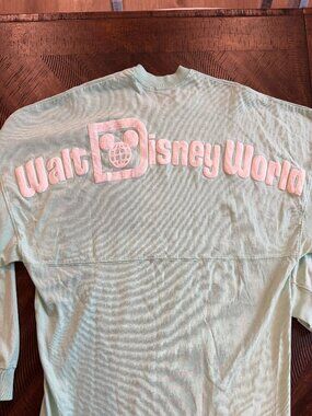 Walt Disney World Spirit Jersey Mint Green Pink Puff Logo Size Small Disney Park